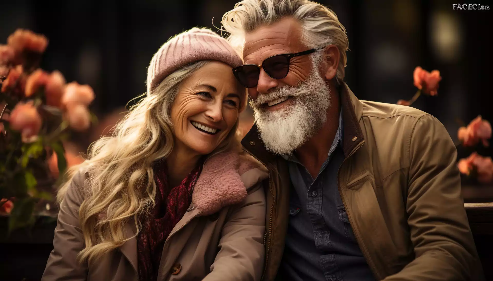 Kobieta, Mężczyzna, Uśmiechy, Para